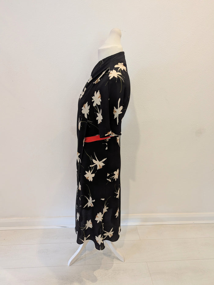Topshop Black Cream Flower Dress 12