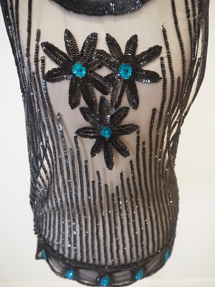 Topshop Black Sheer Sequin Top 12