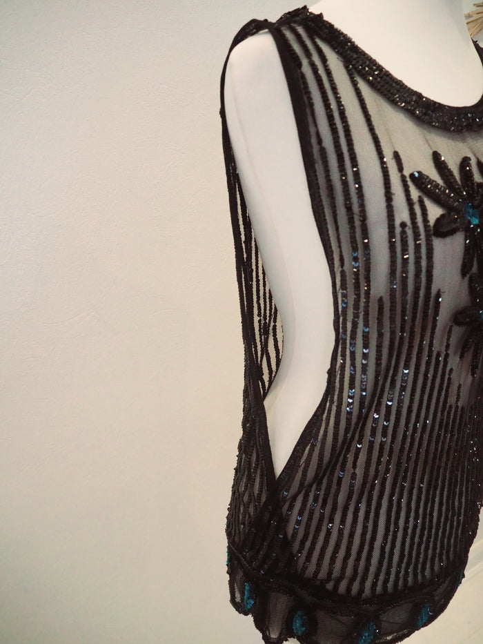 Topshop Black Sheer Sequin Top 12