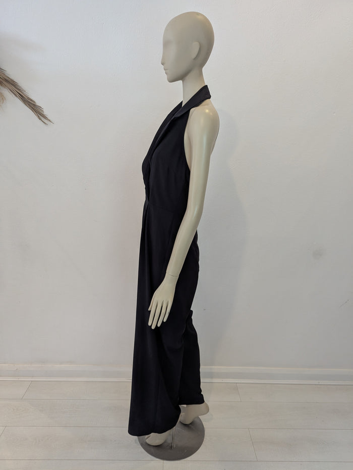 Topshop Black Tuxedo Jumpsuit NWT 12