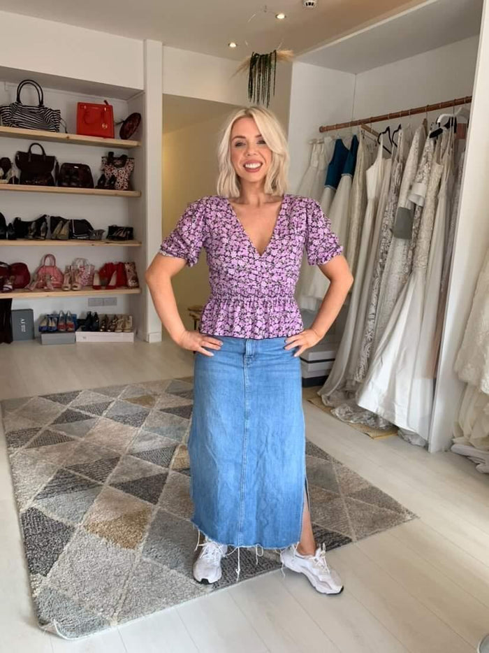 Topshop Denim maxi Skirt