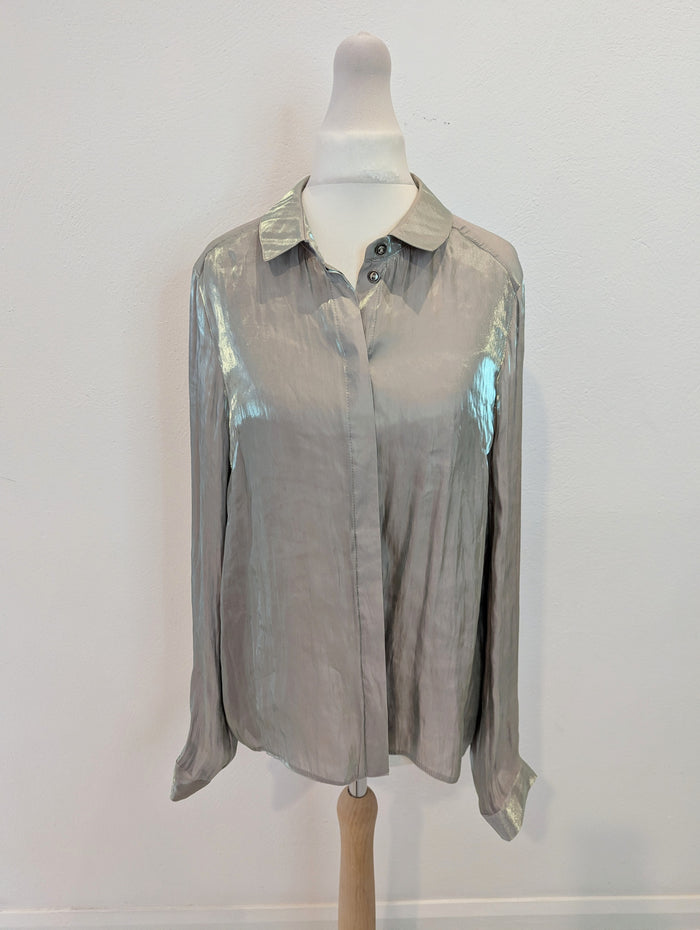 Topshop Gold/ Green Shirt 10 RRP £58
