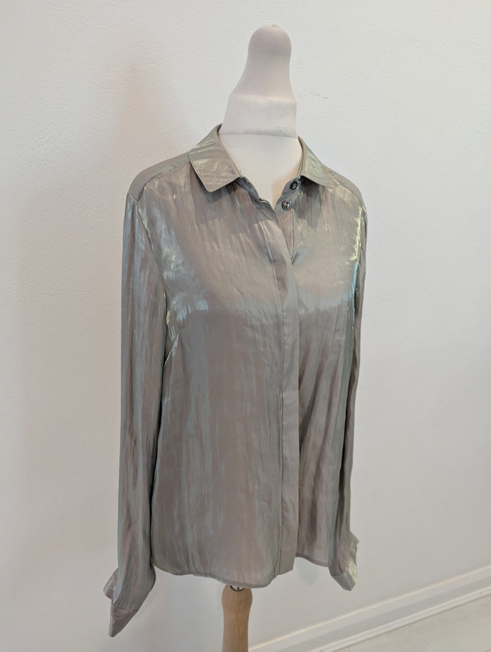 Topshop Gold/ Green Shirt 10 RRP £58
