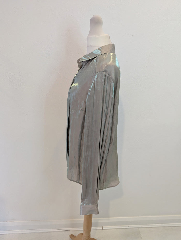 Topshop Gold/ Green Shirt 10 RRP £58