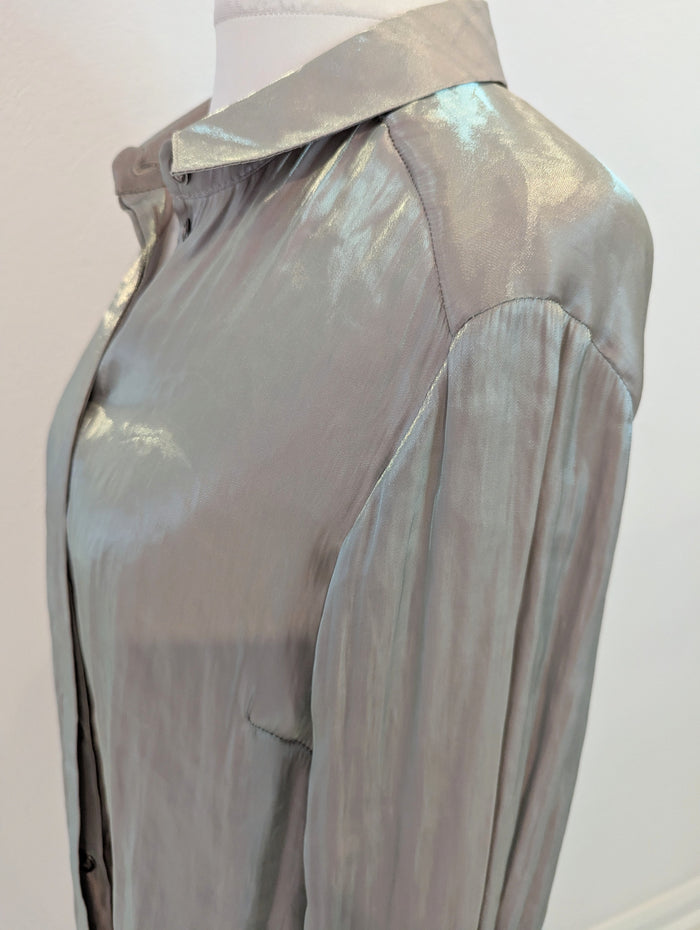 Topshop Gold/ Green Shirt 10 RRP £58