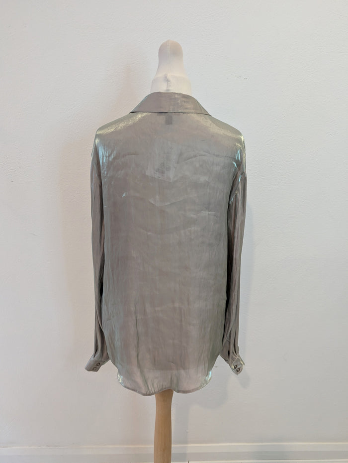 Topshop Gold/ Green Shirt 10 RRP £58