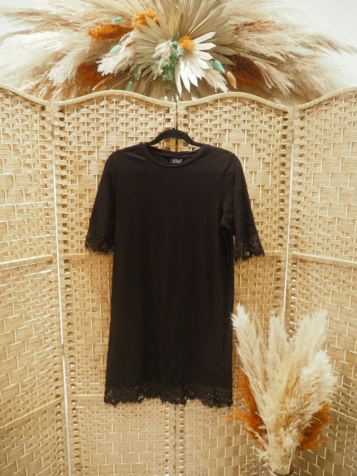 Topshop Maternity Black Lace Trim Dress 12