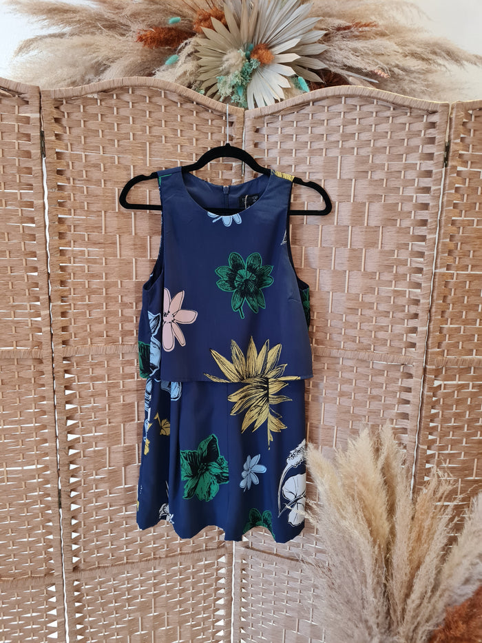 Topshop navy floral playsuit 12