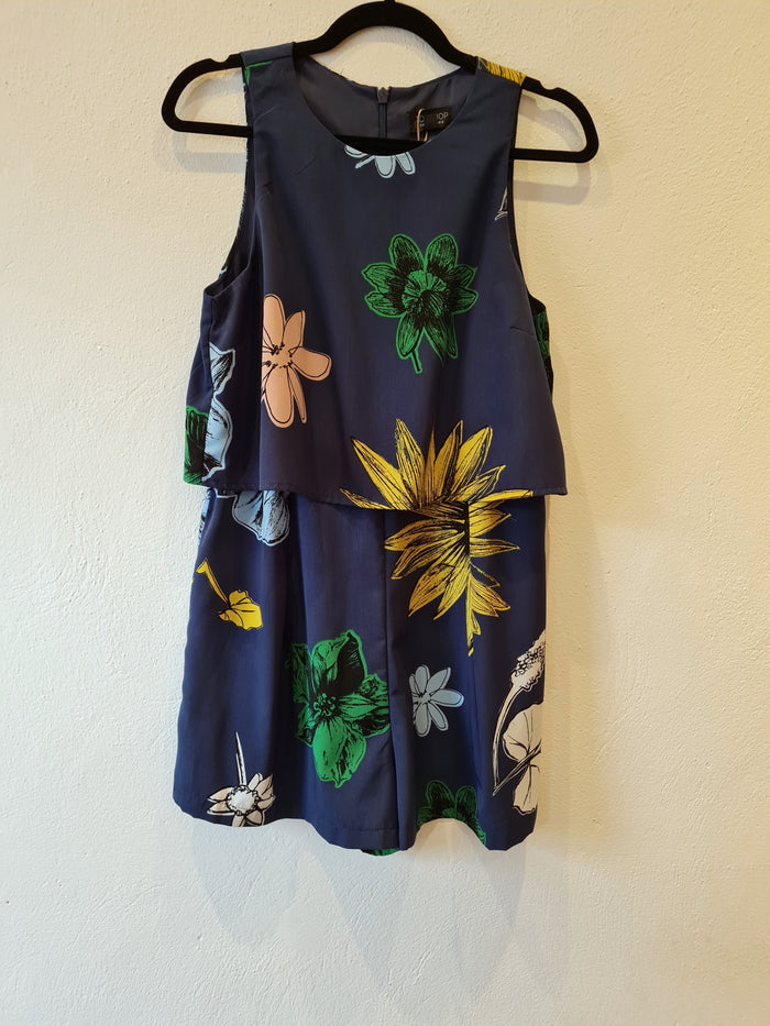 Topshop navy floral playsuit 12