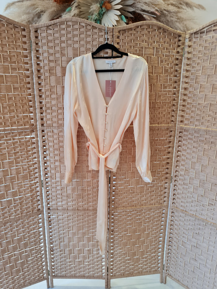 Topshop Peach Satin Blouse 12