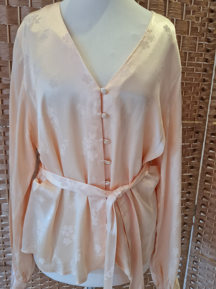 Topshop Peach Satin Blouse 12