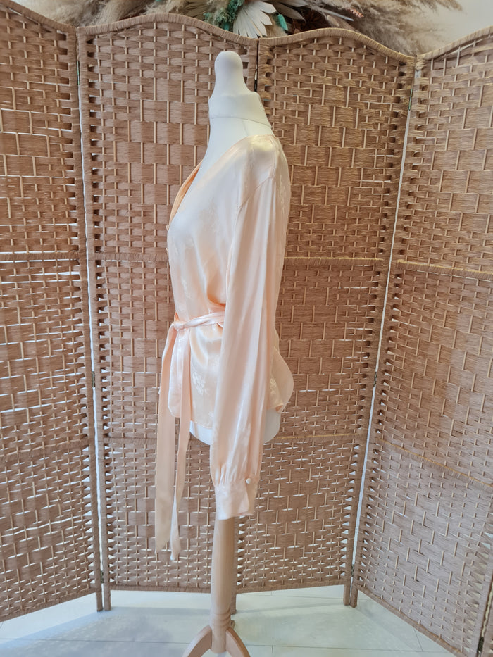 Topshop Peach Satin Blouse 12