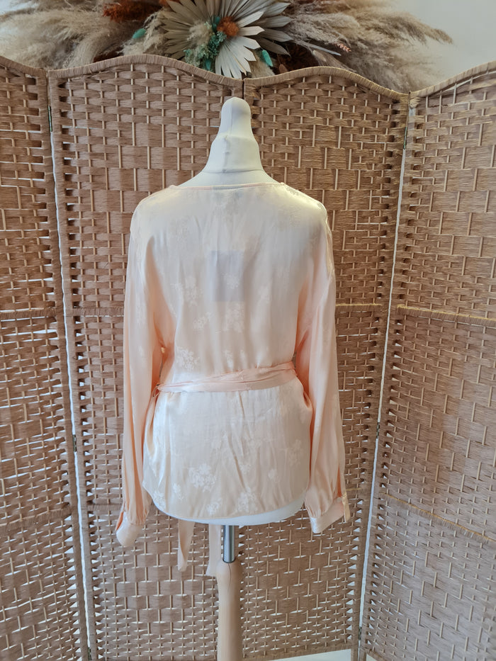 Topshop Peach Satin Blouse 12