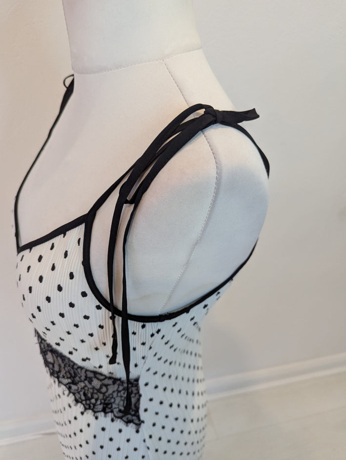 Topshop White Black Dot Dress 10