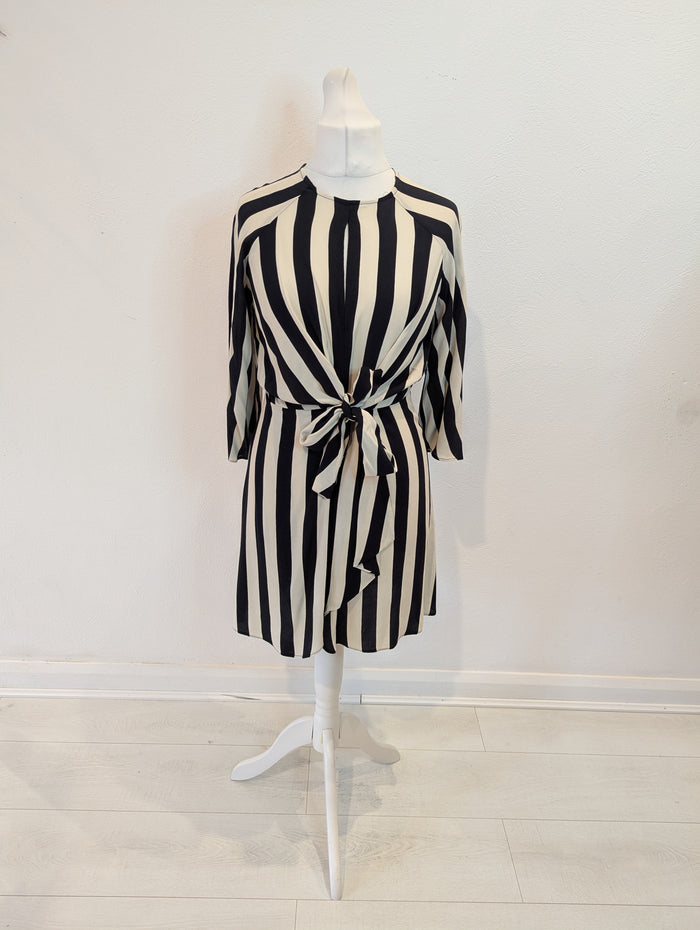 Topshop White Black Stripe Dress 12