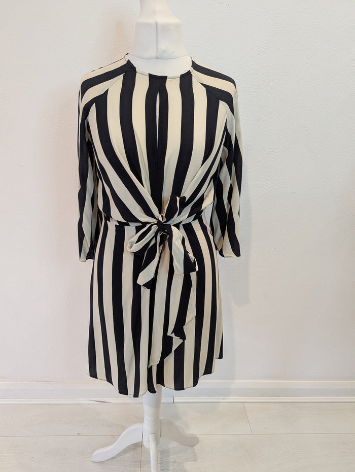 Topshop White Black Stripe Dress 12