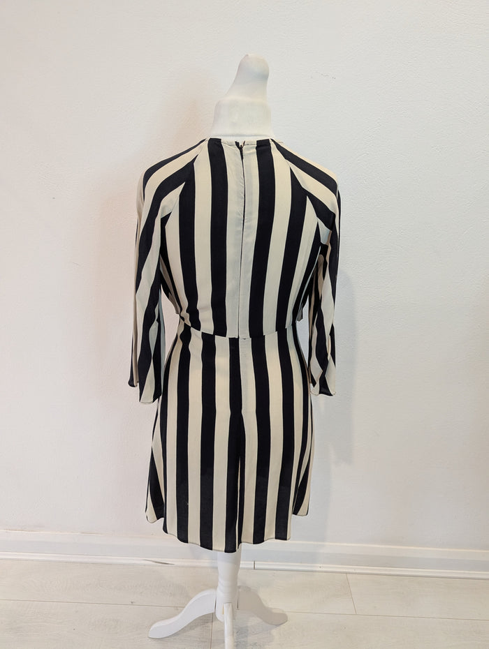 Topshop White Black Stripe Dress 12