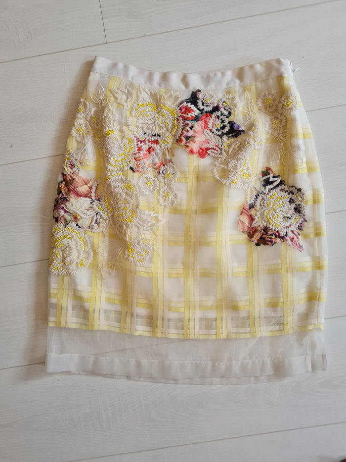 Topshop Yellow Check Skirt Set Size 12