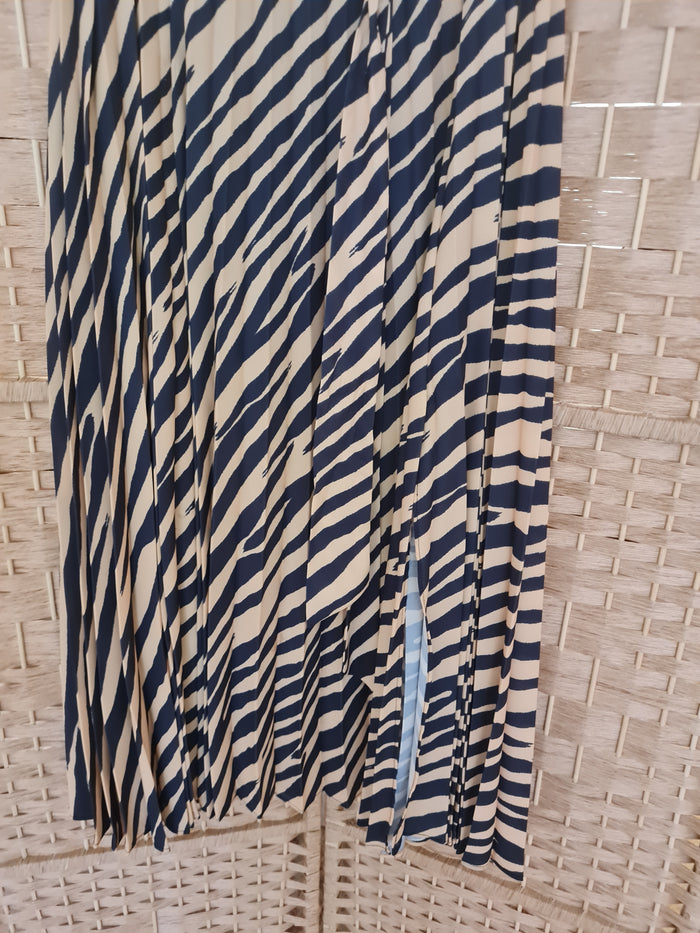 Topshop Zebra Pleated Skirt 10