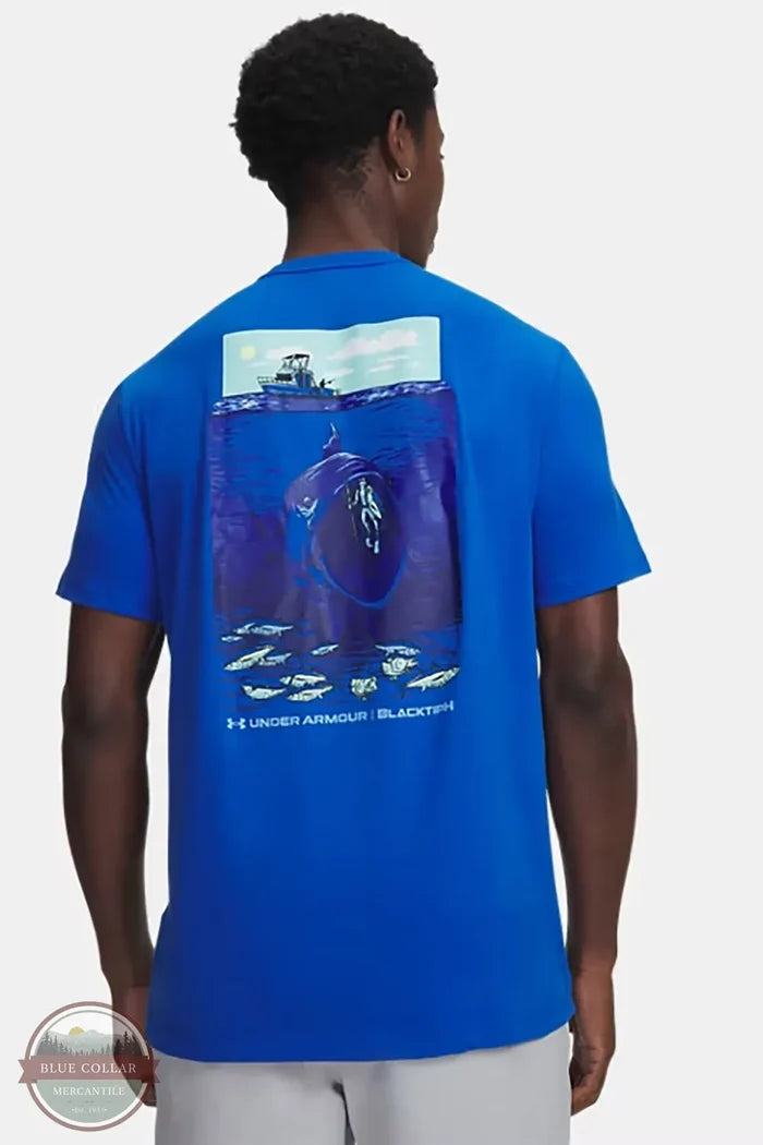 Under Armour 6013087 UA X BlacktipH Fish Species T-Shirt blue back shown