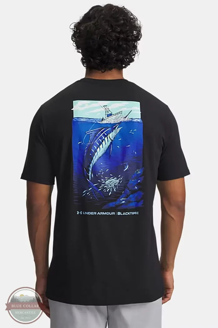 Men's Under Armour 6013088 UA X BlacktipH Fish Species T-Shirt black back view