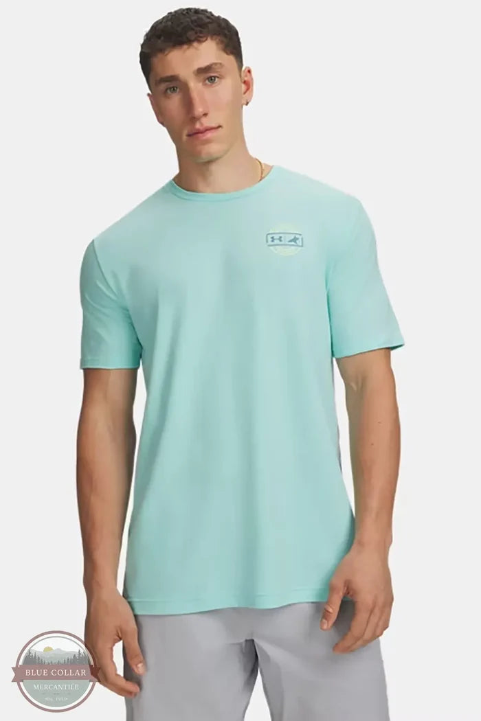 Men's Under Armour 6013088 UA X BlacktipH Fish Species T-Shirt green front view