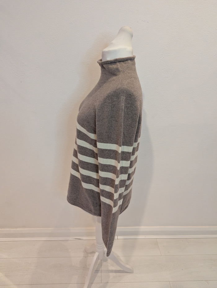 Uniqlo Taupe Stripe Jumper L