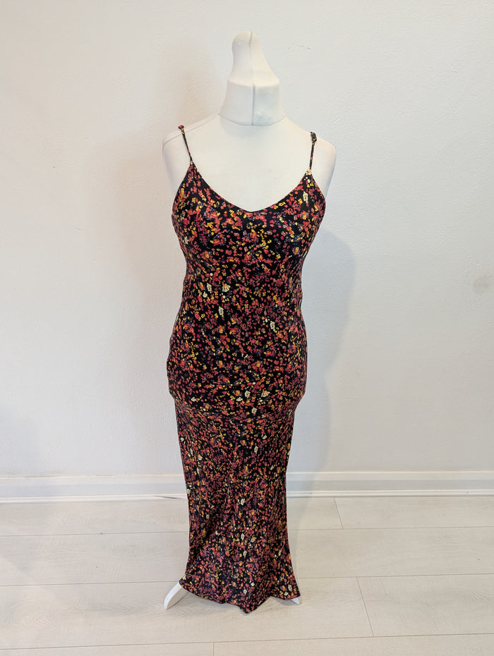 Urban Outfitters Black Orange Floral Maxi Medium