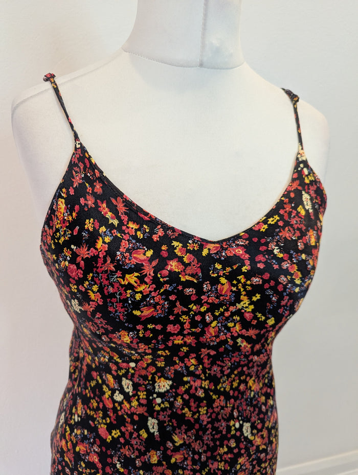 Urban Outfitters Black Orange Floral Maxi Medium