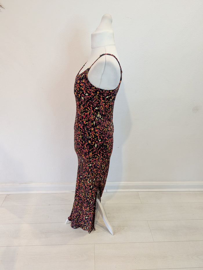 Urban Outfitters Black Orange Floral Maxi Medium