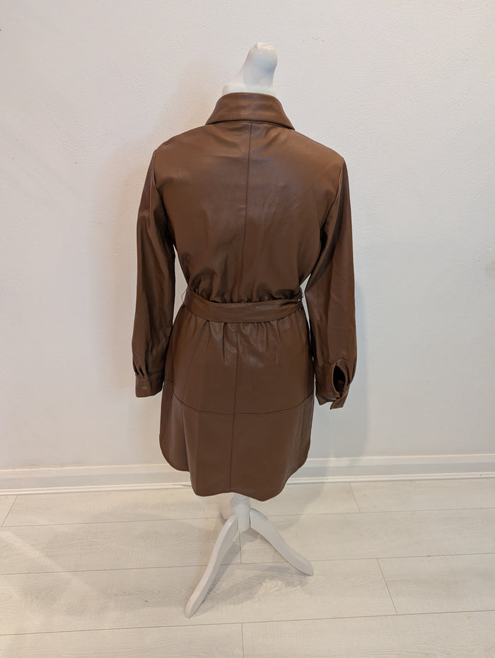 V by Very Brown Pleather Dress NWT 14