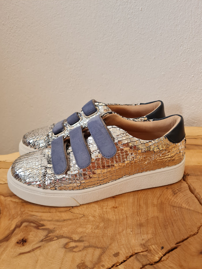 Vanessa Wu silver velcro trainers 5