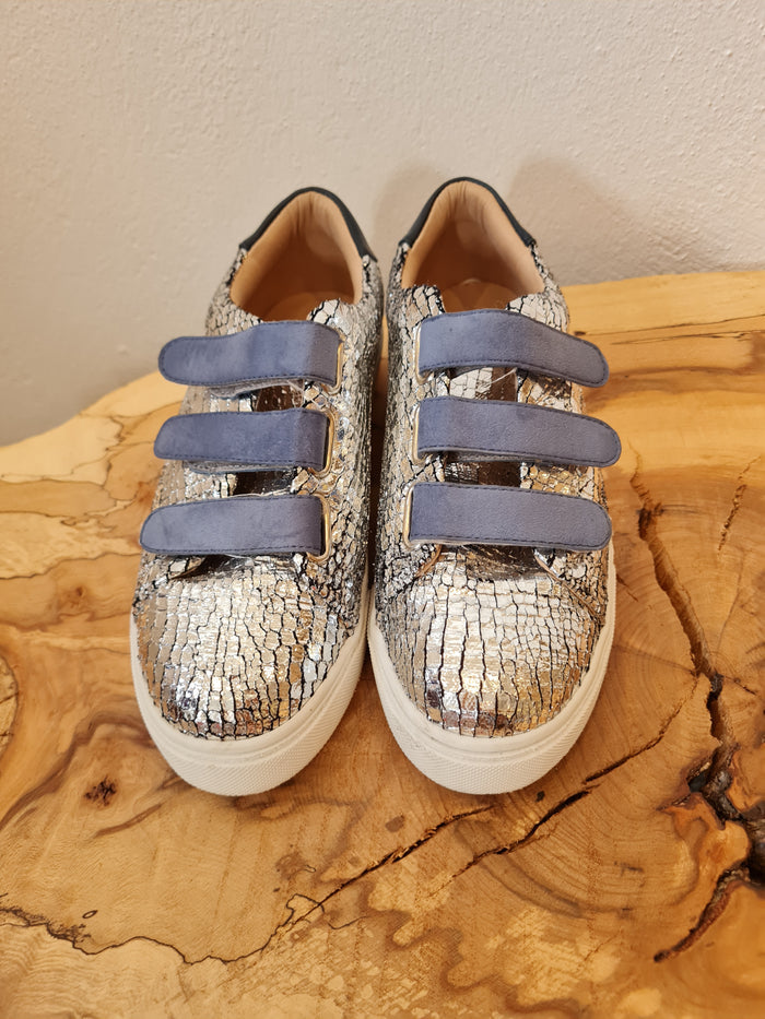 Vanessa Wu silver velcro trainers 5