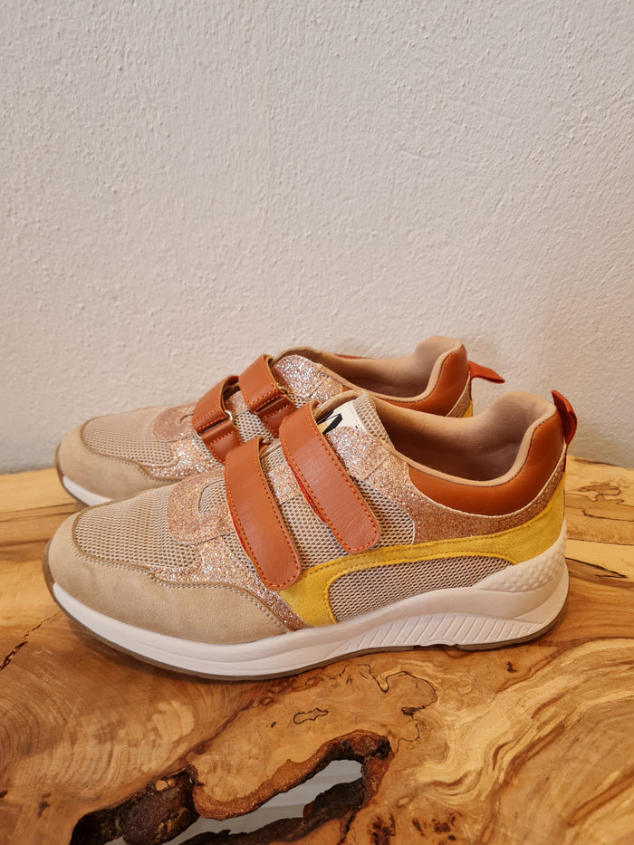 Vanessa Wu Taupe sparkle trainers 5
