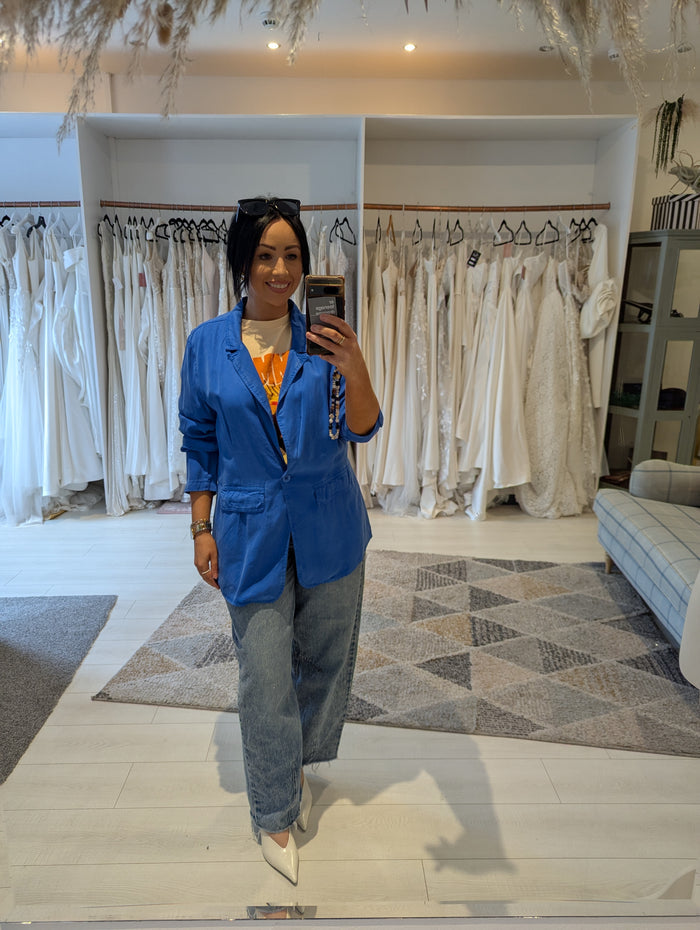Velvet Heart Blue Blazer NWT L