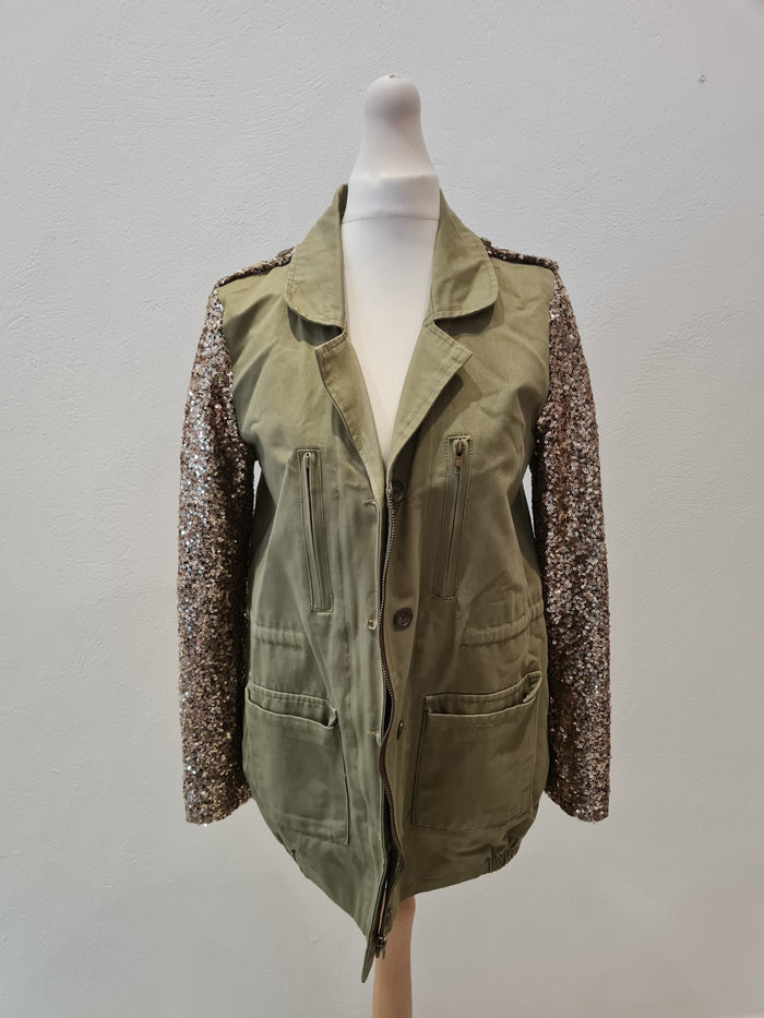 Vera & Lucy Sequin Sleeve Jacket Size Small