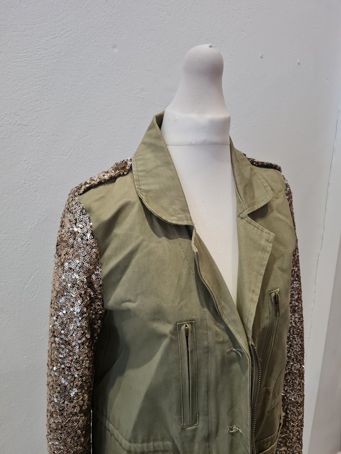 Vera & Lucy Sequin Sleeve Jacket Size Small