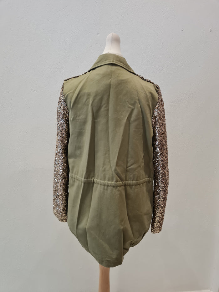 Vera & Lucy Sequin Sleeve Jacket Size Small