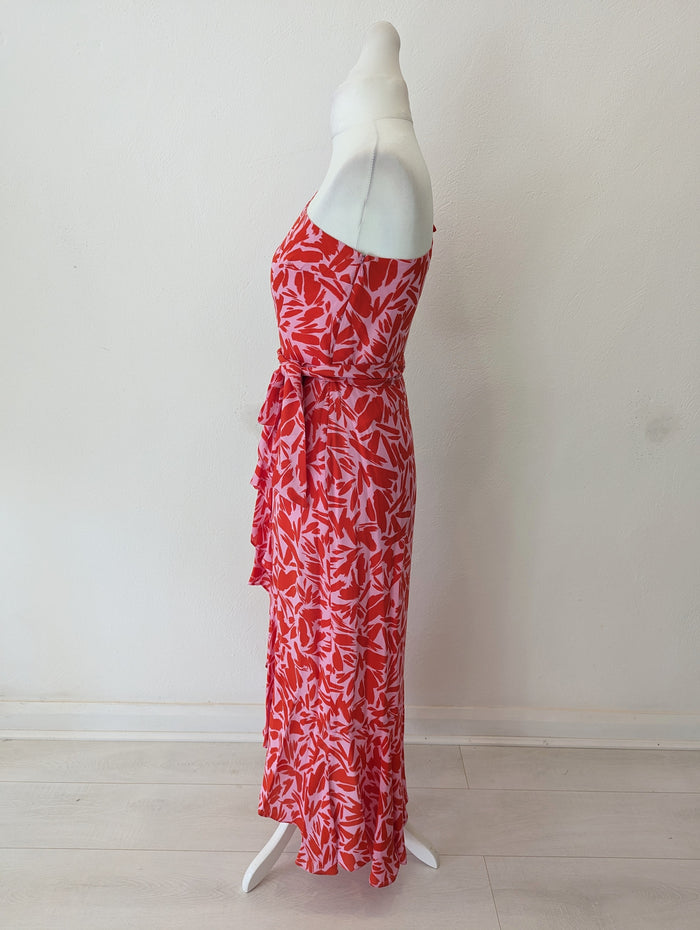 Veronica Beard Pink Floral One Sleeve Dress 6 (American)