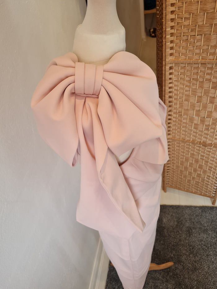 Very Blush one Shoulder Bow Dress Size 10