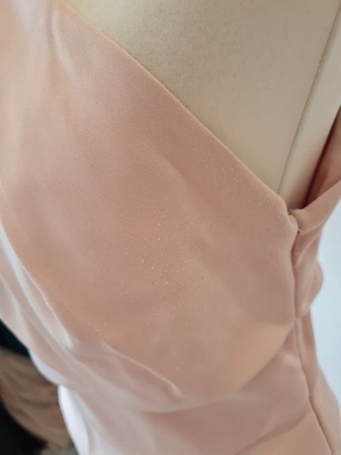 Very Blush one Shoulder Bow Dress Size 10