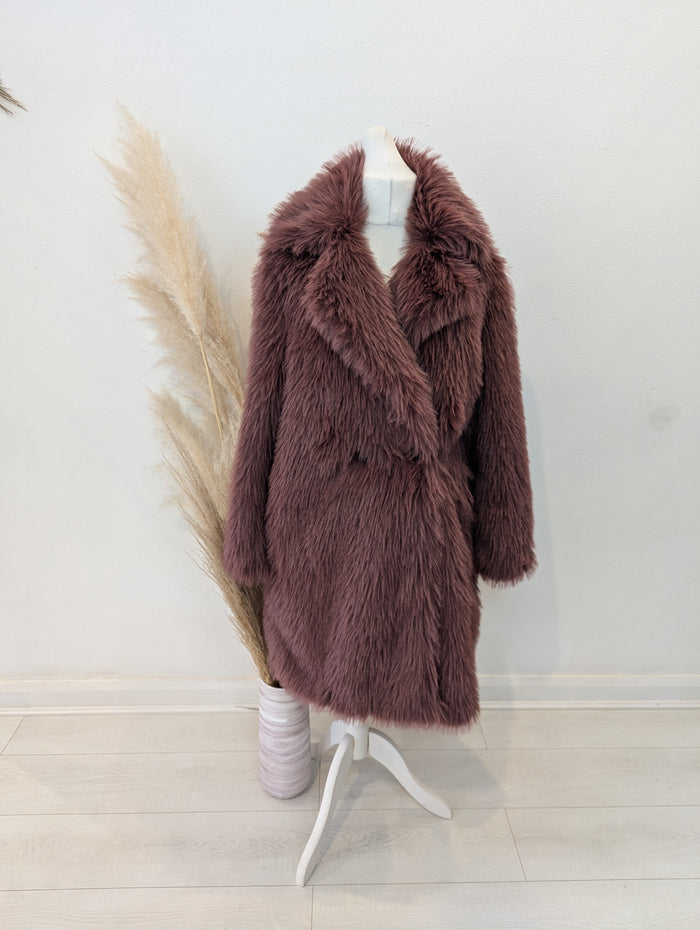Very Dusky Pink Fluffy Coat 12