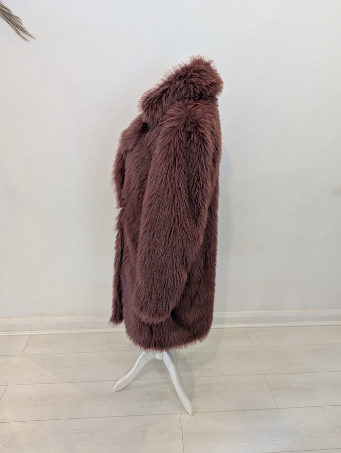 Very Dusky Pink Fluffy Coat 12