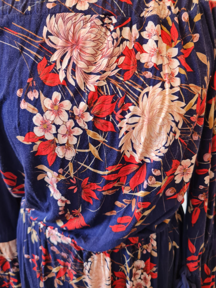 Very Navy floral off shoulder Dress 10 New