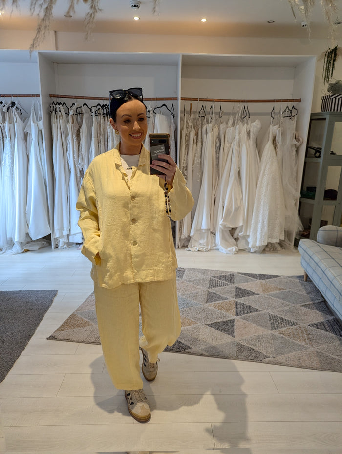 Vetono Lemon M/L Linen Suit NWT