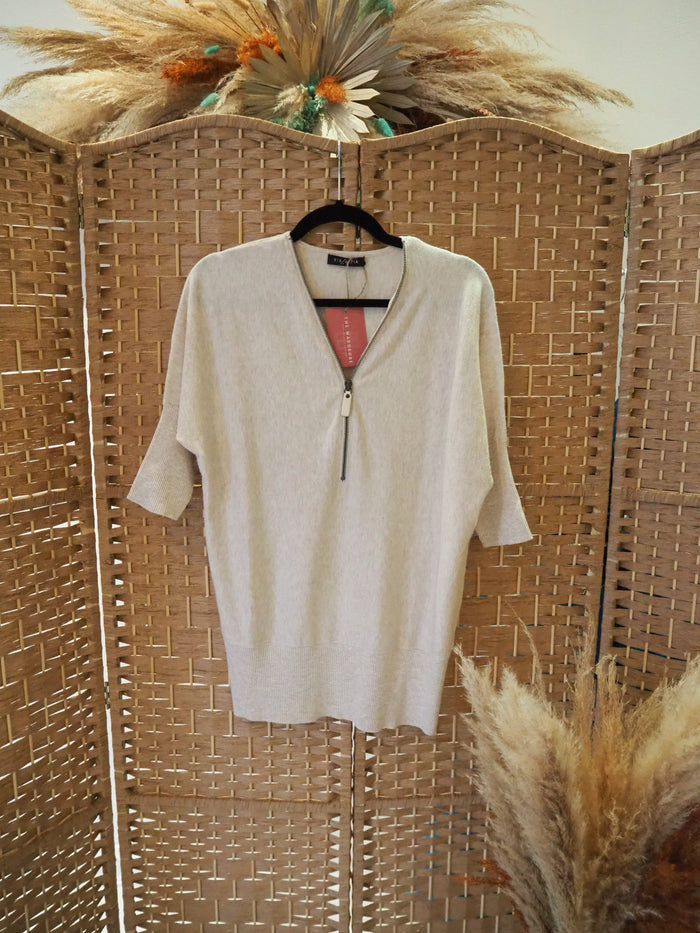 Via Appia Cream Zip Jumper 12