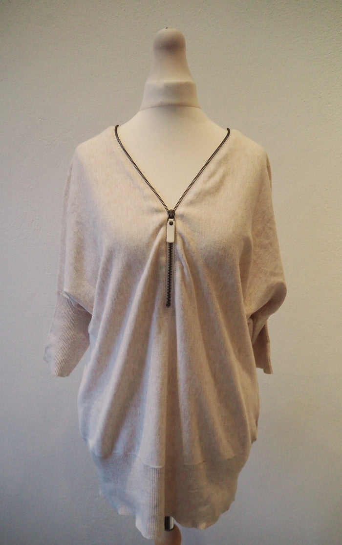 Via Appia Cream Zip Jumper 12