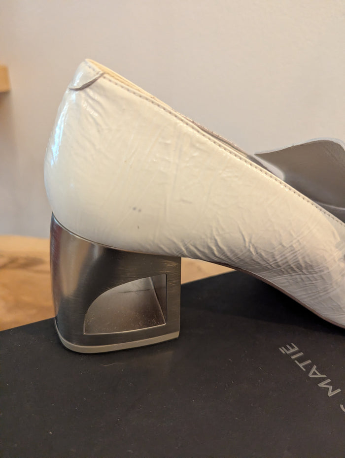 Vic Matie White patent Loafers 6.5