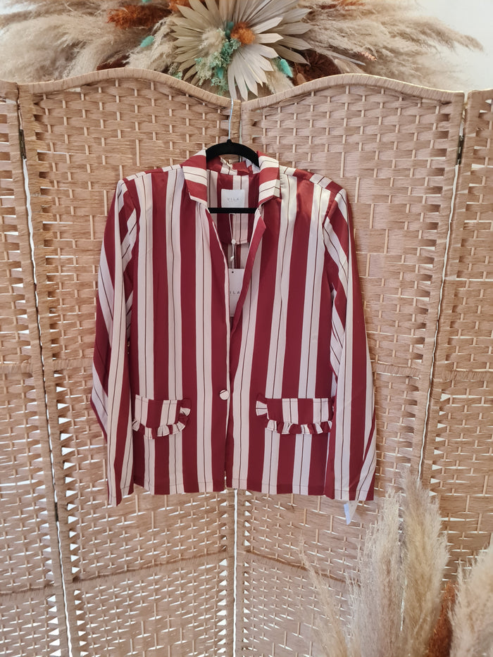 Vila Red Stripe Blazer 44 RRP £42