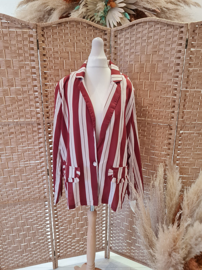 Vila Red Stripe Blazer 44 RRP £42